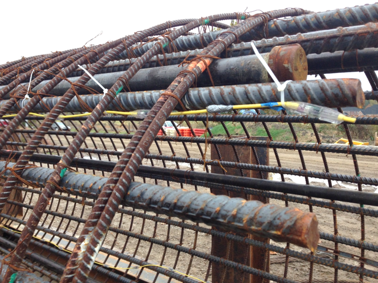 Thermal Wire Tied to Reinforcement
